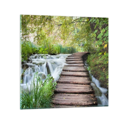 Tablou pe sticlă - Nu este deloc o apă liniștită - 70x70 cm