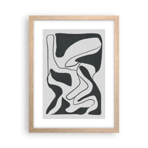 Poster în ramă de stejar deschis - Distracție abstractă în labirint - 30x40 cm