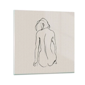 Tablou pe sticlă - Nud de fată - 30x30 cm