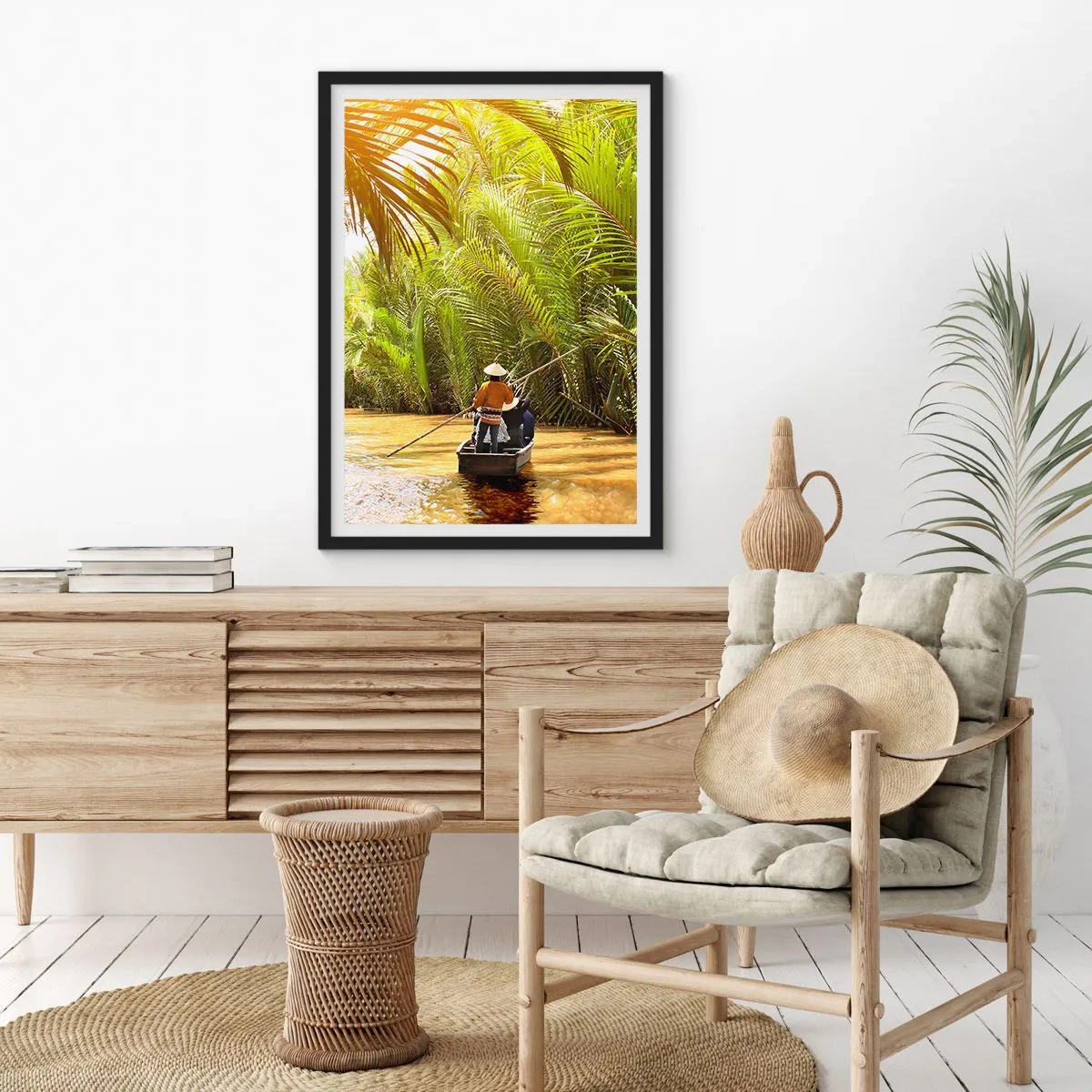 Poster în ramă neagră - Prin cheile din palmieri - 61x91 cm