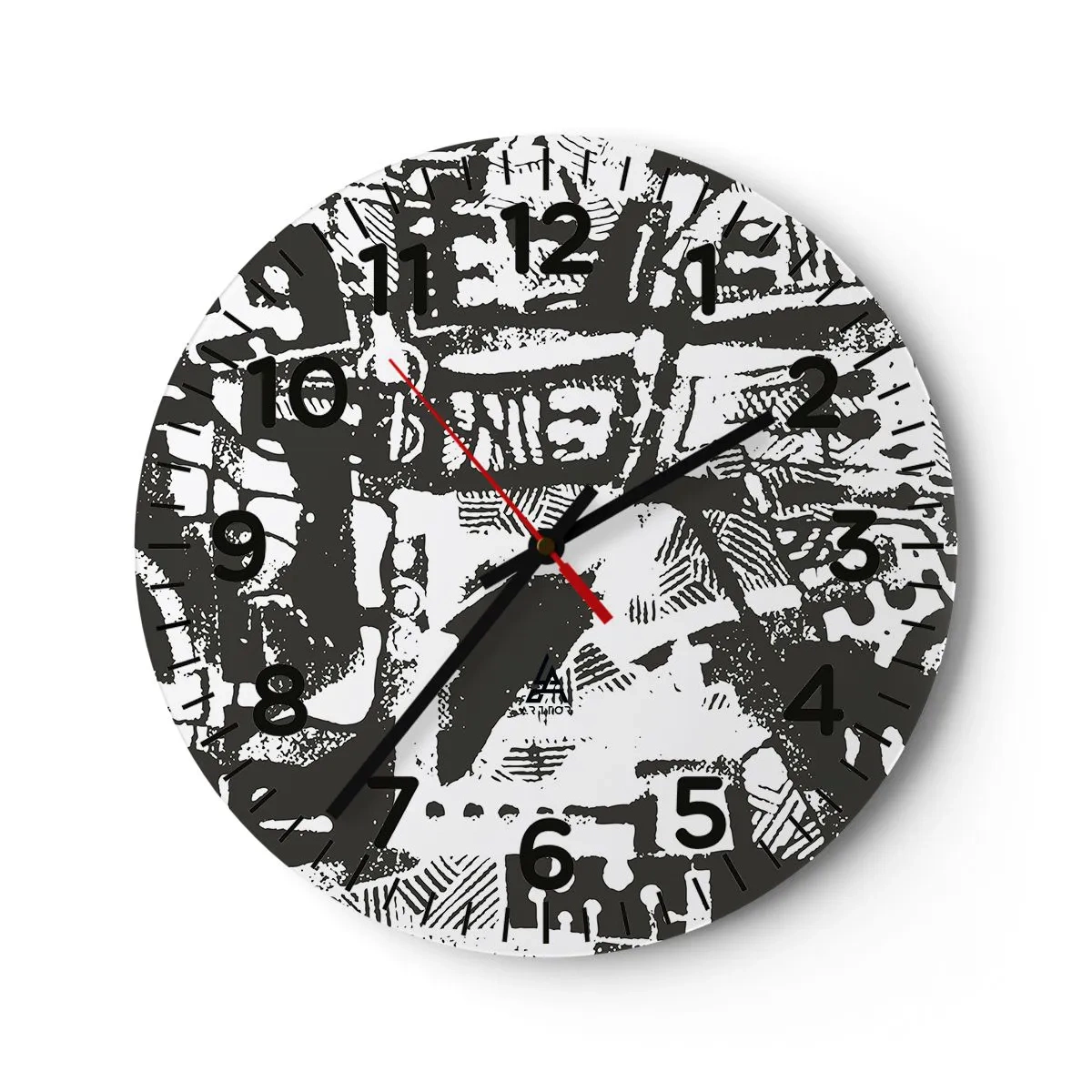 Ceas de perete - Ceas pe sticlă - Ordine sau haos? - 40x40 cm