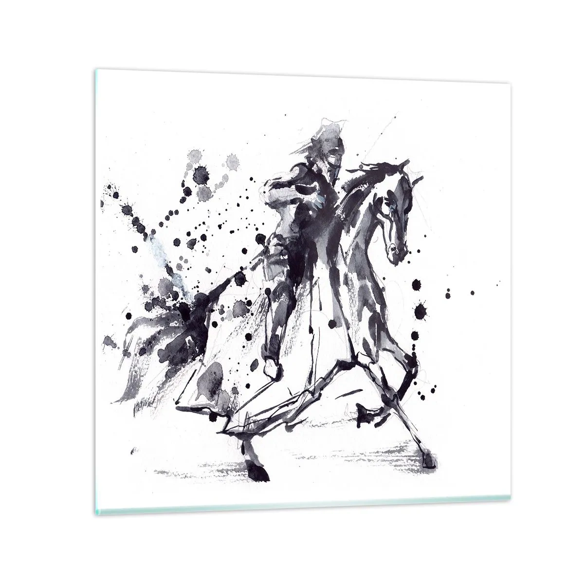 Tablou pe sticlă - Cavalerul negru - 60x60 cm