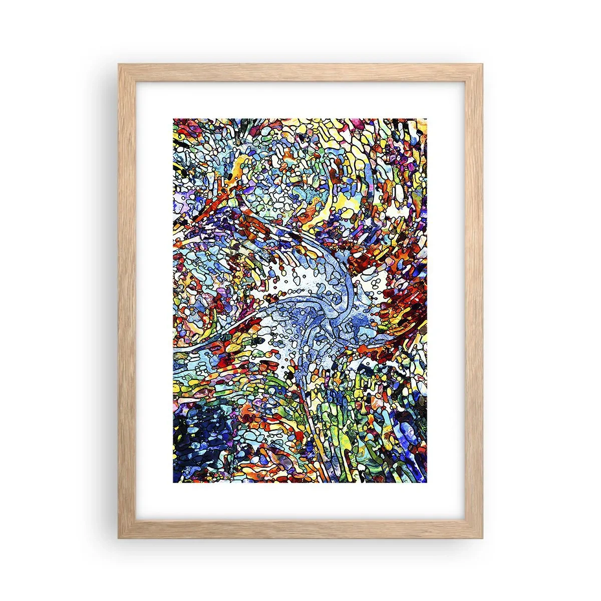 Poster în ramă de stejar deschis - Vitraliu de picături - 30x40 cm