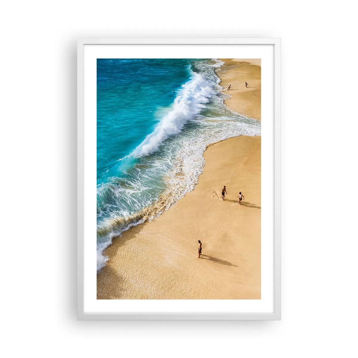 Poster în ramă albă - Și apoi soarele, plaja... - 50x70 cm