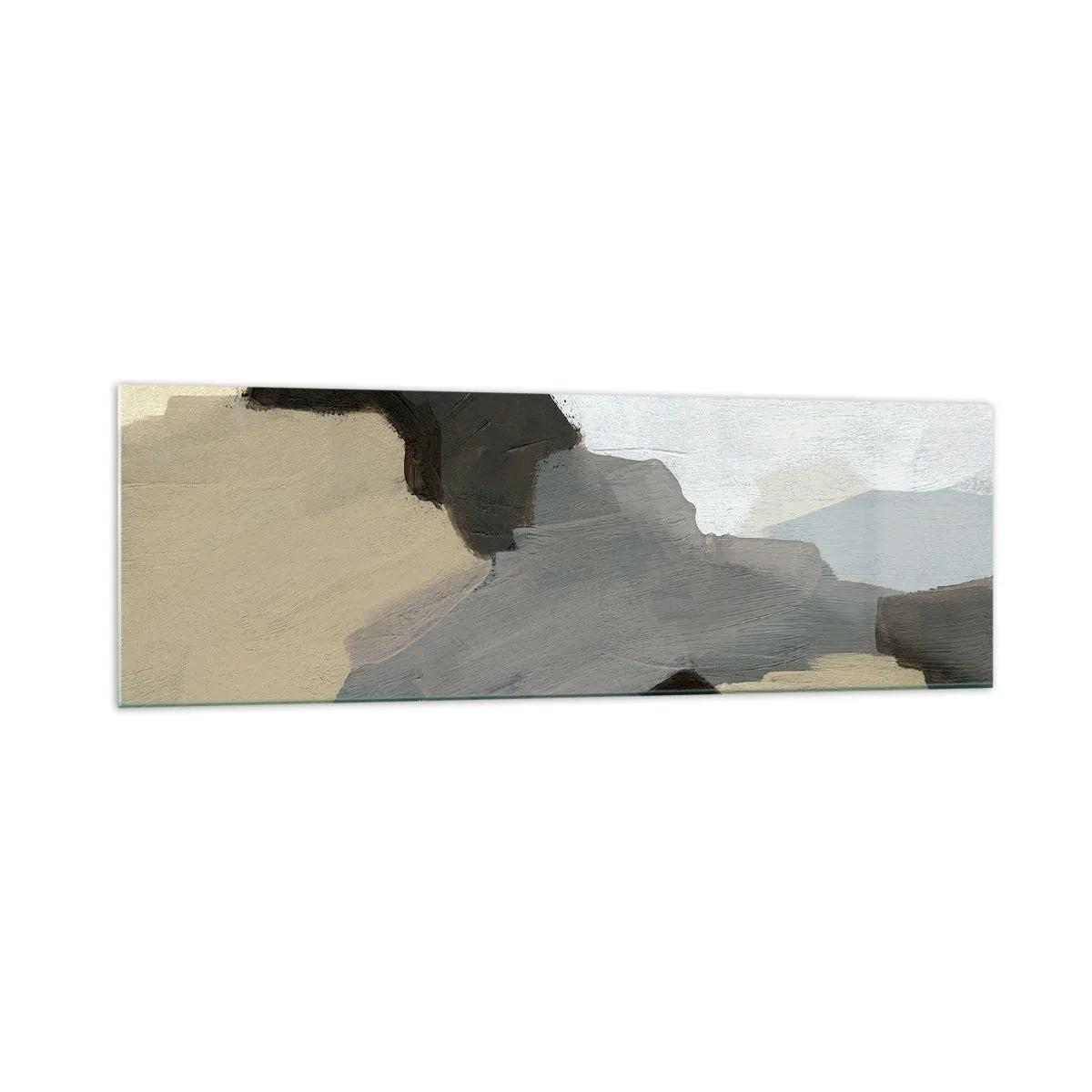 Tablou pe sticlă - Abstracție: despărțirile griului - 160x50 cm