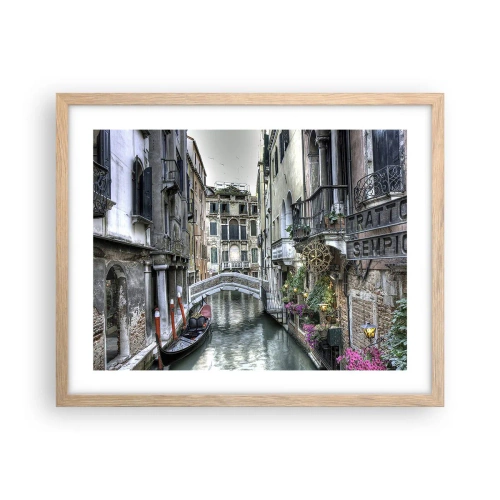 Poster în ramă de stejar deschis - Timp de secole în reverie tăcută - 50x40 cm