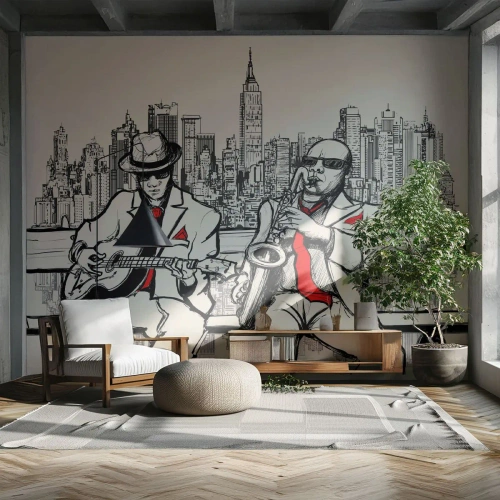 Tapet Premium Canvas - Improvizație la New York - Muzică, Jazz, New York - 200x140 cm