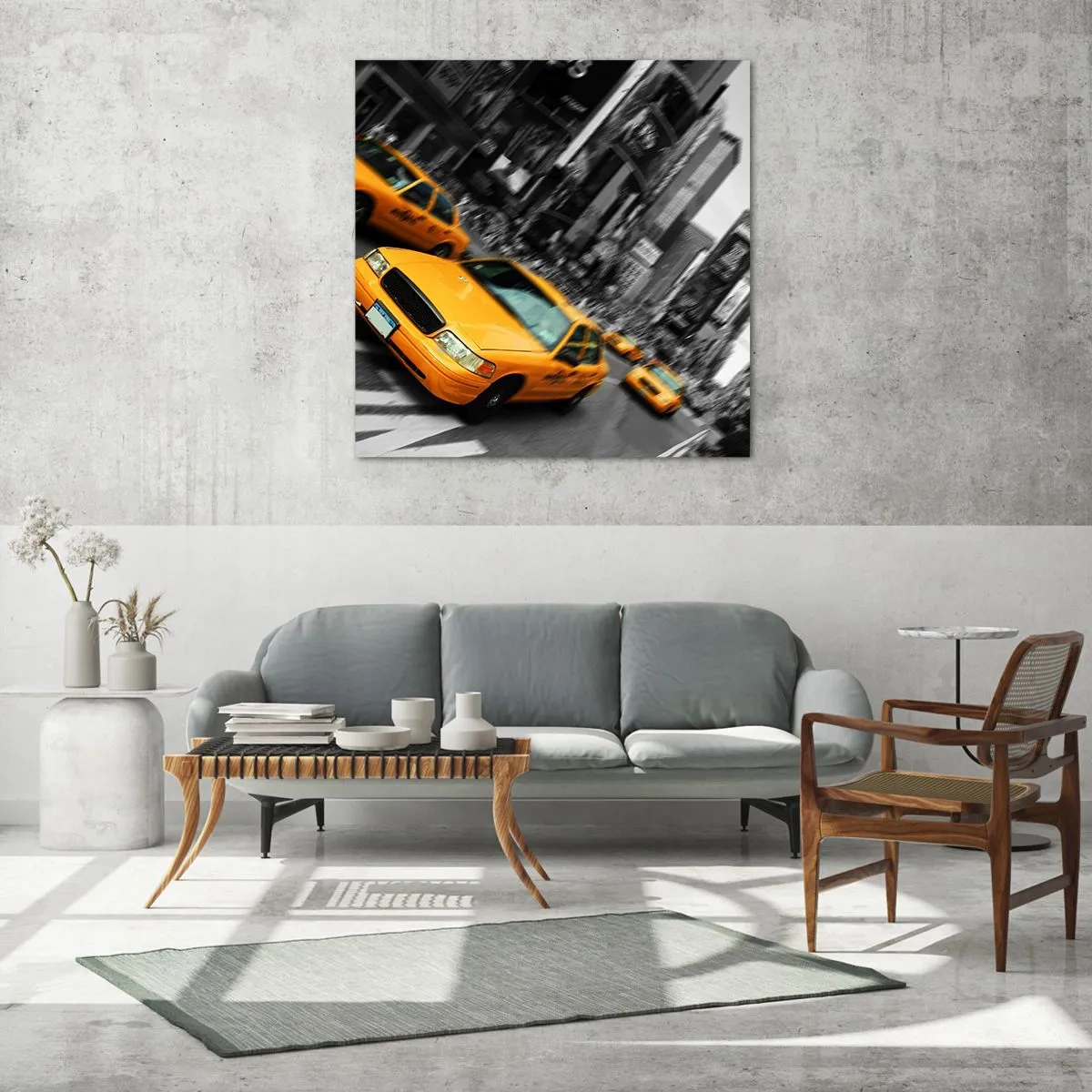 Tablou pe sticlă - Picături de soare la New York - 70x70 cm