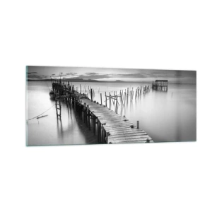 Tablou pe sticlă - Liniștea unui țărm uitat - 100x40 cm