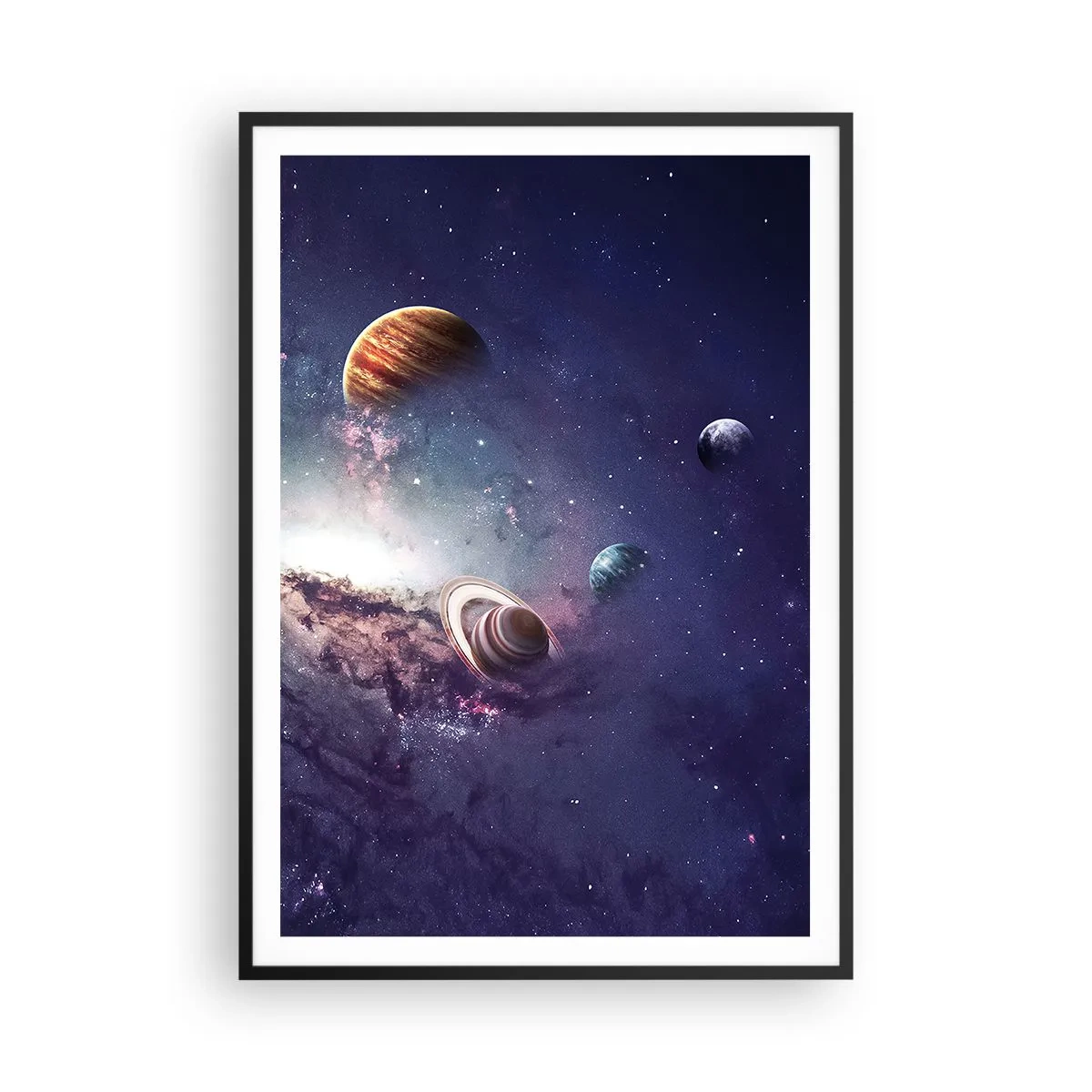 Poster în ramă neagră - Sistemul de dans solar - 70x100 cm