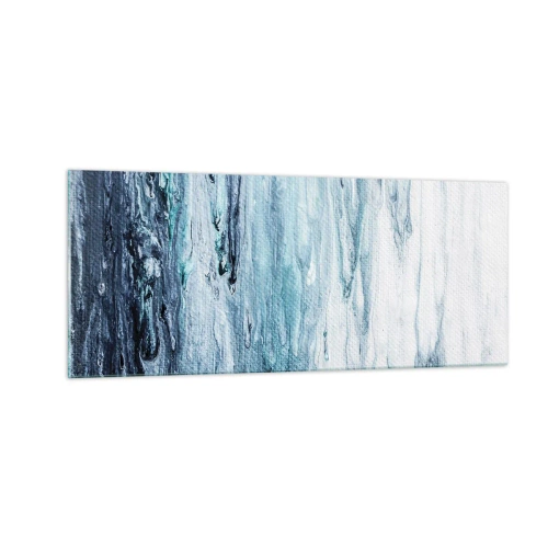 Tablou pe sticlă - Țurțuri de albastru - 100x40 cm