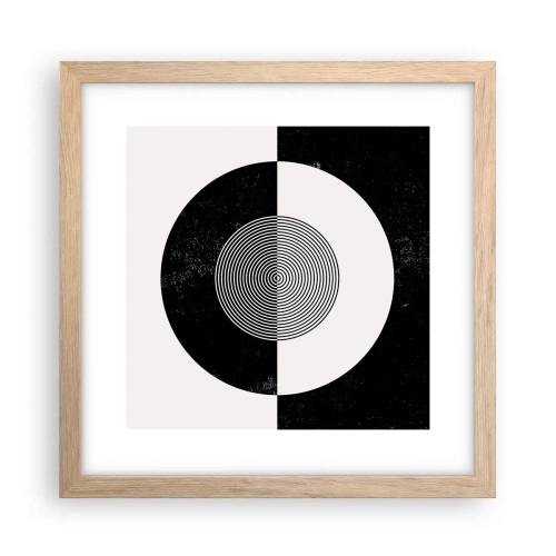 Poster în ramă de stejar deschis - Armonie în alb și negru - 30x30 cm