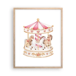 Poster în ramă de stejar deschis - Lumea dulce a copilăriei - 40x50 cm