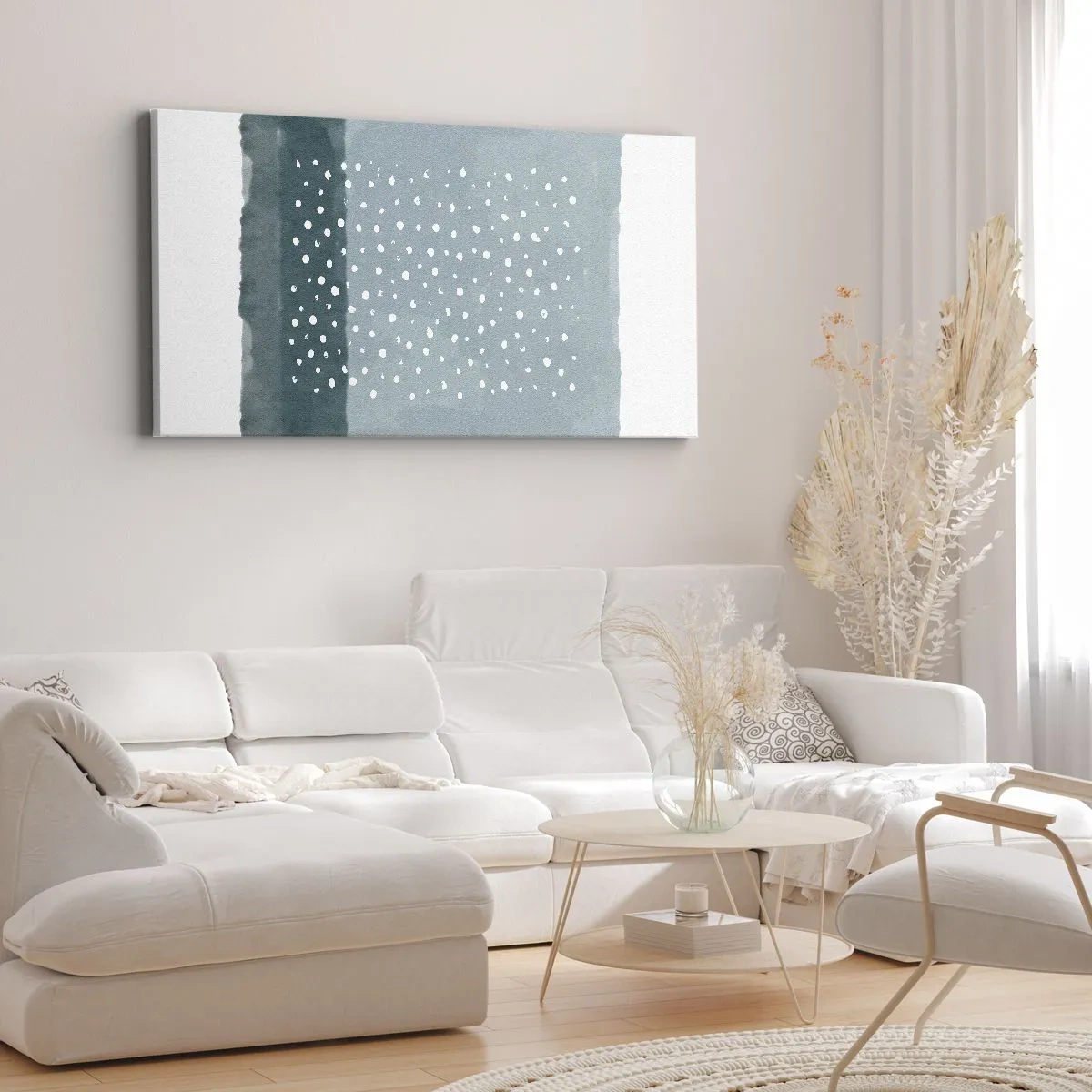 Tablou pe pânză - Crescute pe albastru - 100x40 cm