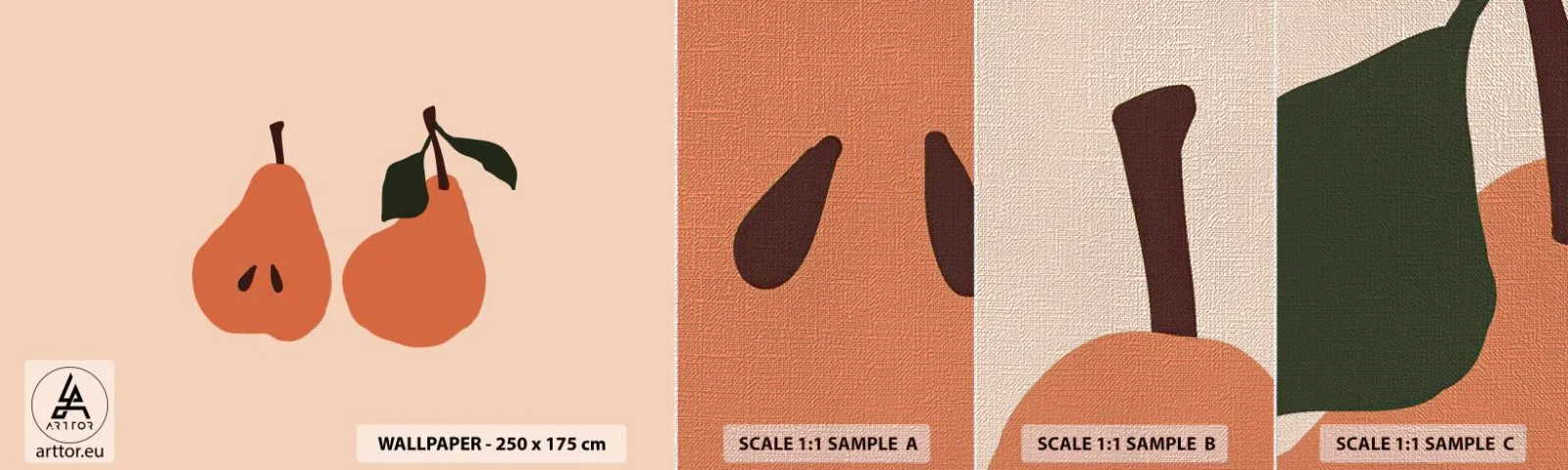 Mostră tapet Premium Canvas - Dulceața în sine - Pară, Fructe, Minimalist - 100x30 cm