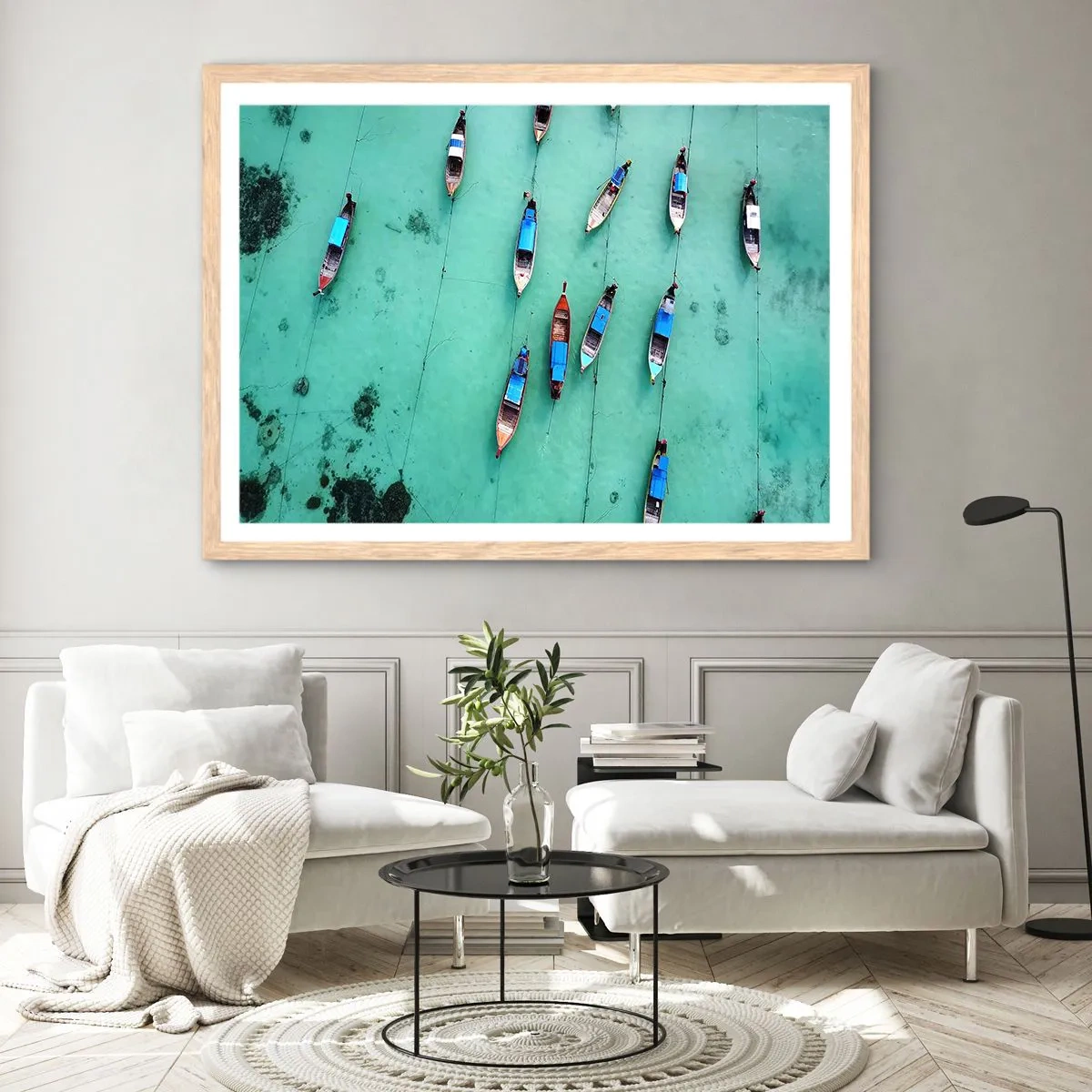 Poster în ramă de stejar deschis - În așteptare - 100x70 cm