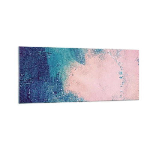 Tablou pe sticlă - Îmbrățișare albastră - 100x40 cm