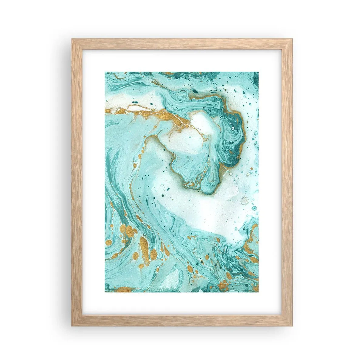 Poster în ramă de stejar deschis - Sub marele val al perioadei Edo - 30x40 cm