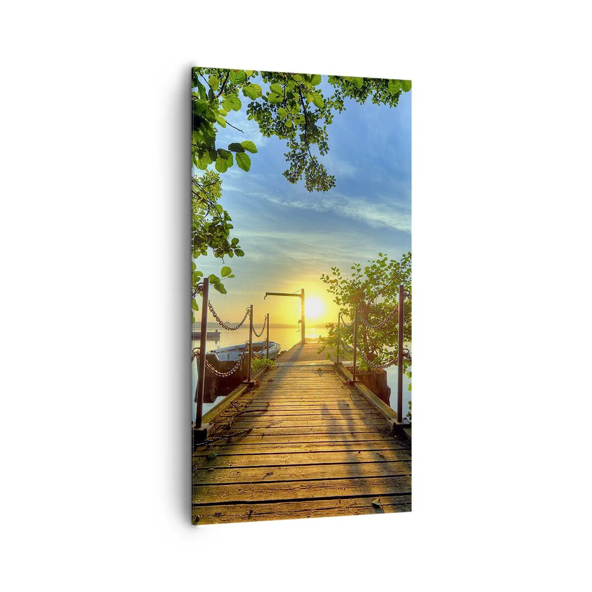 Tablou pe pânză - Apusul la malul apei - 65x120 cm