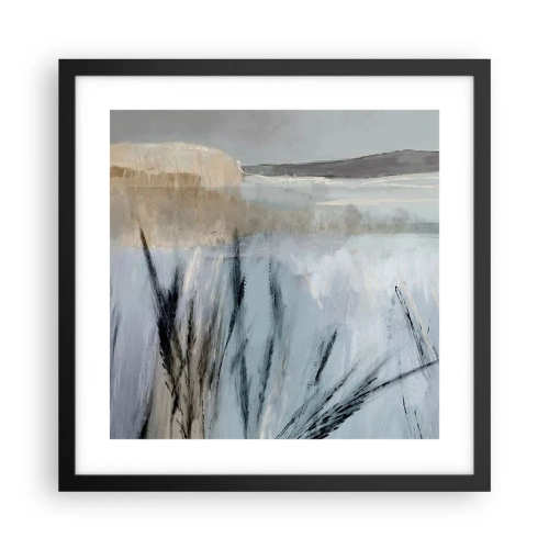 Poster în ramă neagră - Câmpuri de iarnă - 40x40 cm