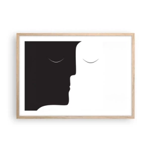 Poster în ramă de stejar deschis - Unitatea contrariilor - 70x50 cm