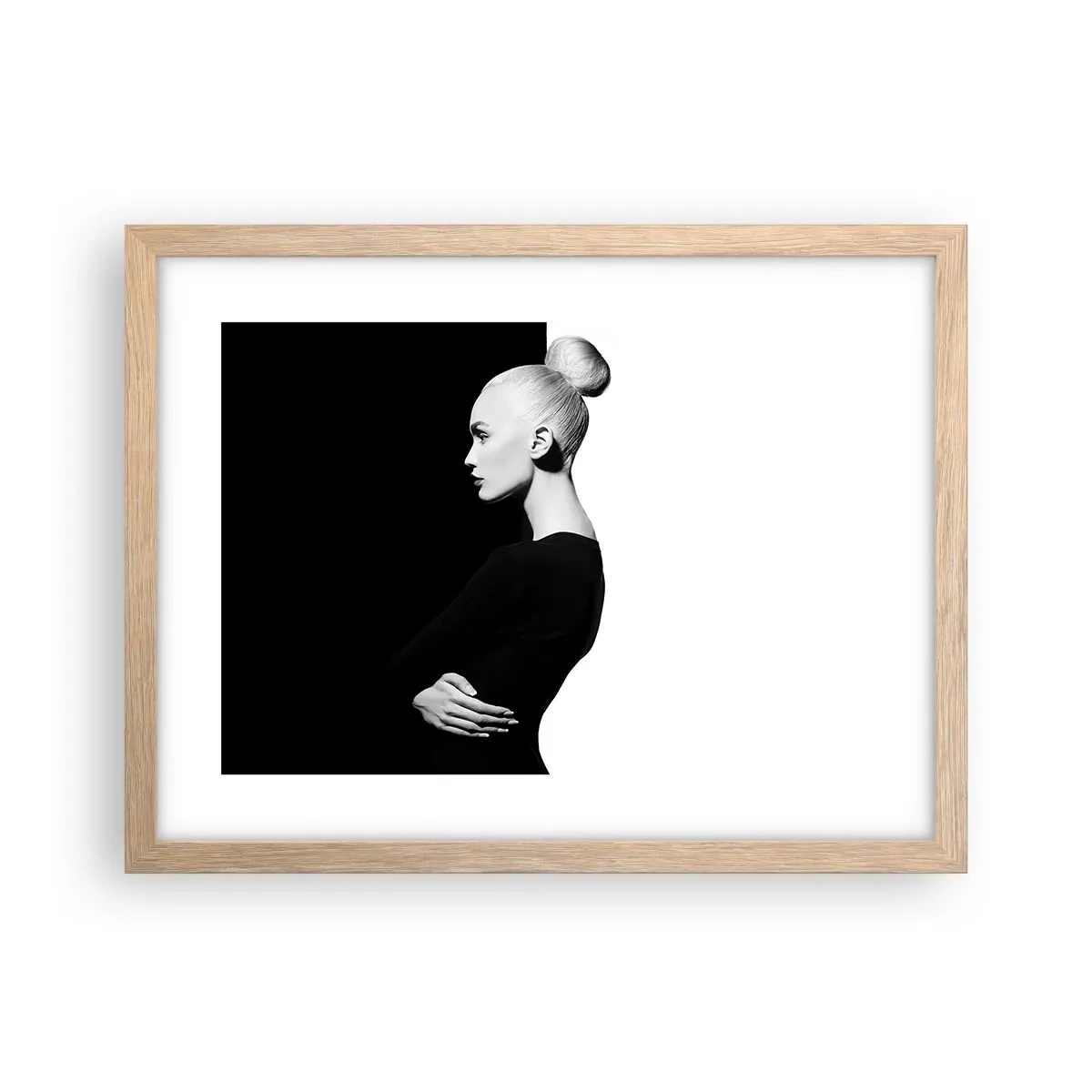 Poster în ramă de stejar deschis - Pur și simplu o femeie - 40x30 cm