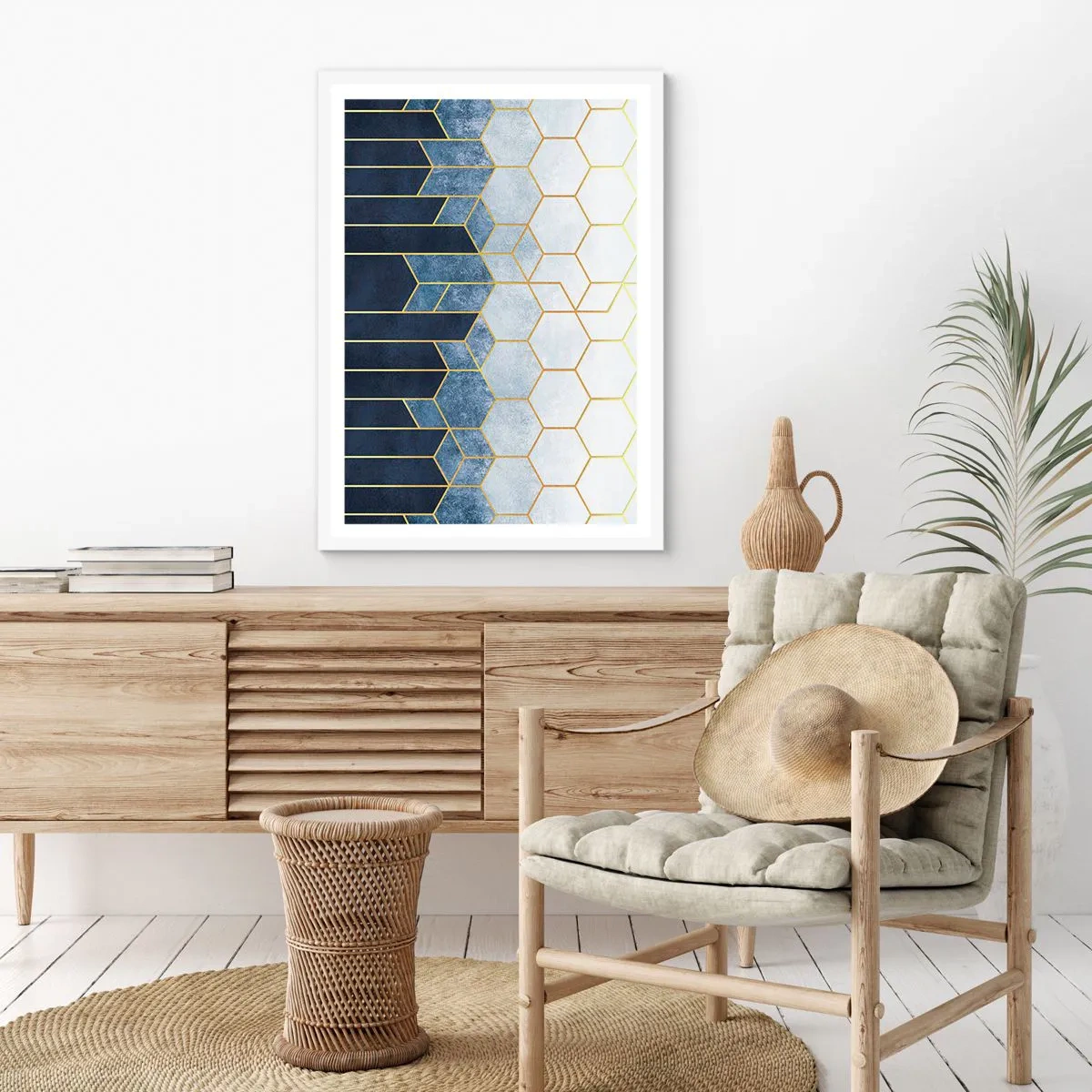 Poster în ramă albă - Compoziție în ritm sincopat - 30x40 cm