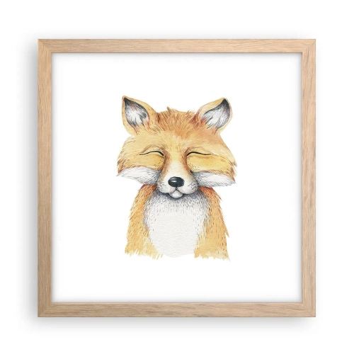 Poster în ramă de stejar deschis - Mofturi de vulpe - 30x30 cm