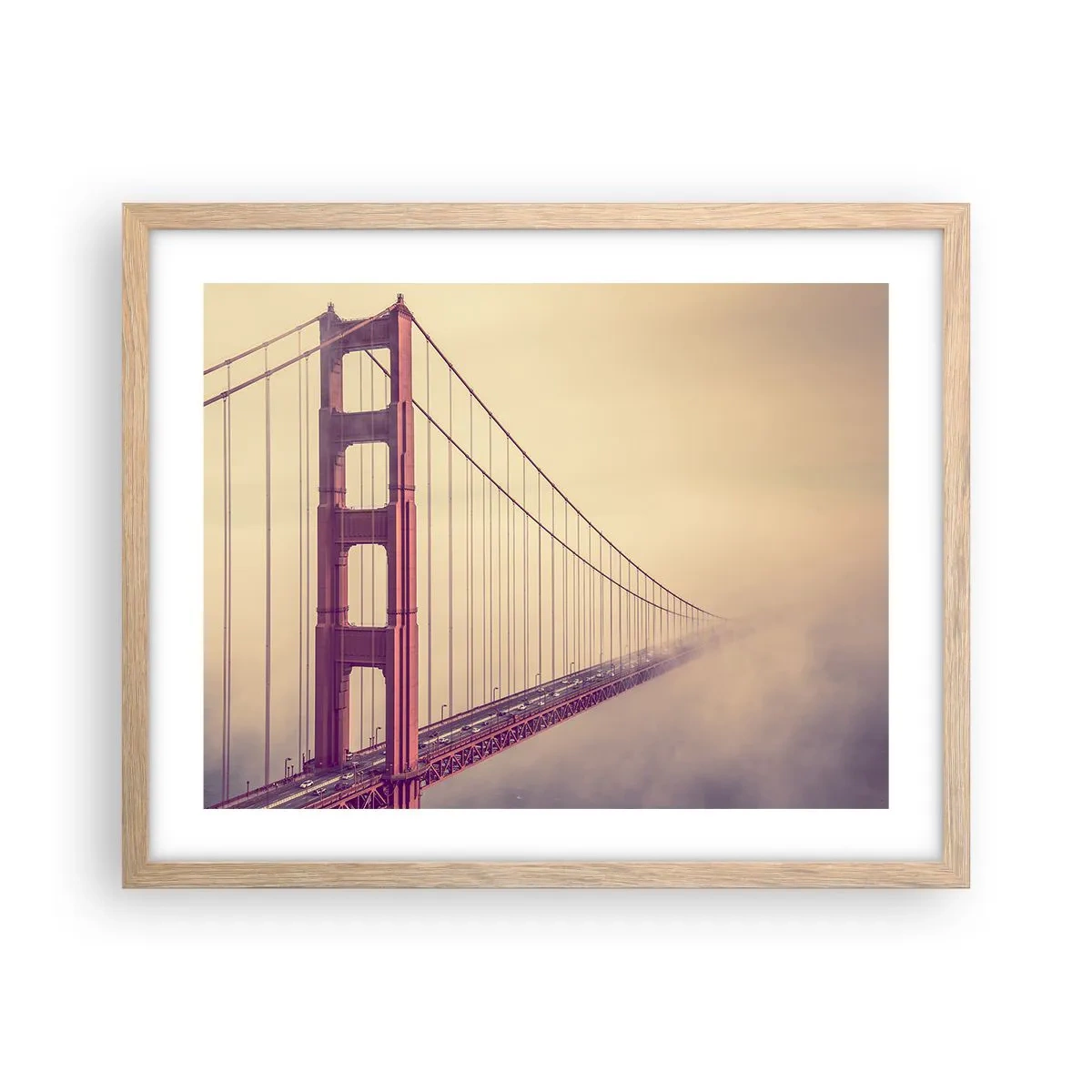 Poster în ramă de stejar deschis - Între cer și pământ - 50x40 cm