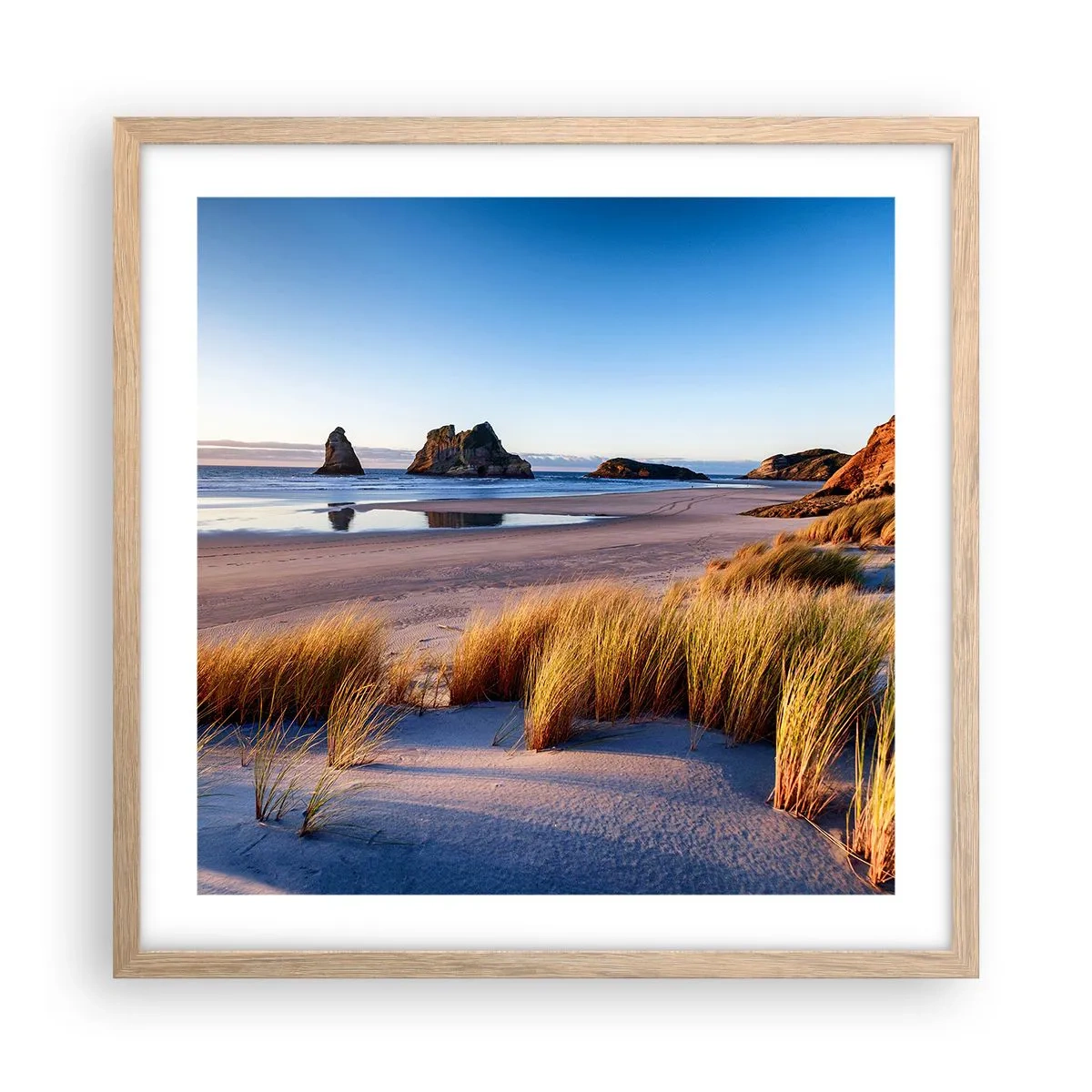 Poster în ramă de stejar deschis - Pentru cei care caută pacea - 50x50 cm