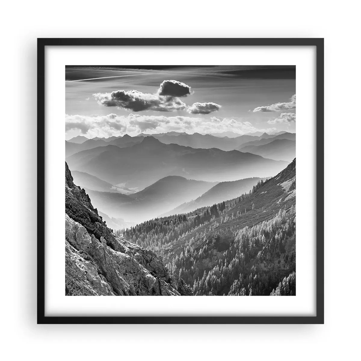 Poster în ramă neagră - Dincolo de orizont - 50x50 cm