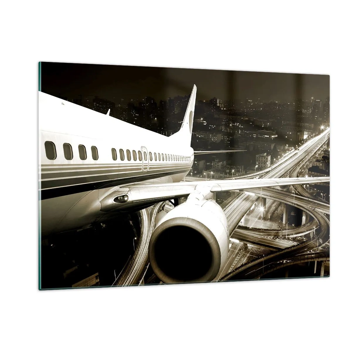 Tablou pe sticlă - Zbor în noapte - 120x80 cm