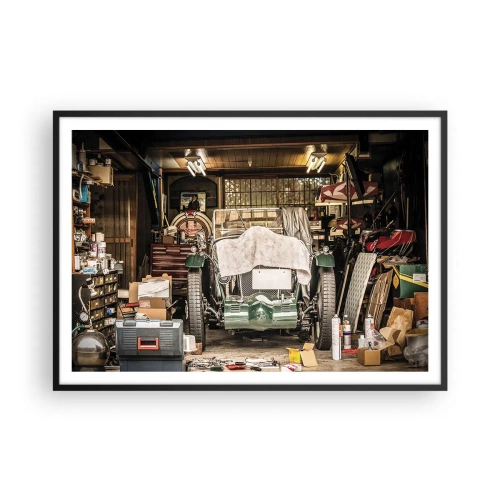 Poster în ramă neagră - Înapoi în trecut - 100x70 cm