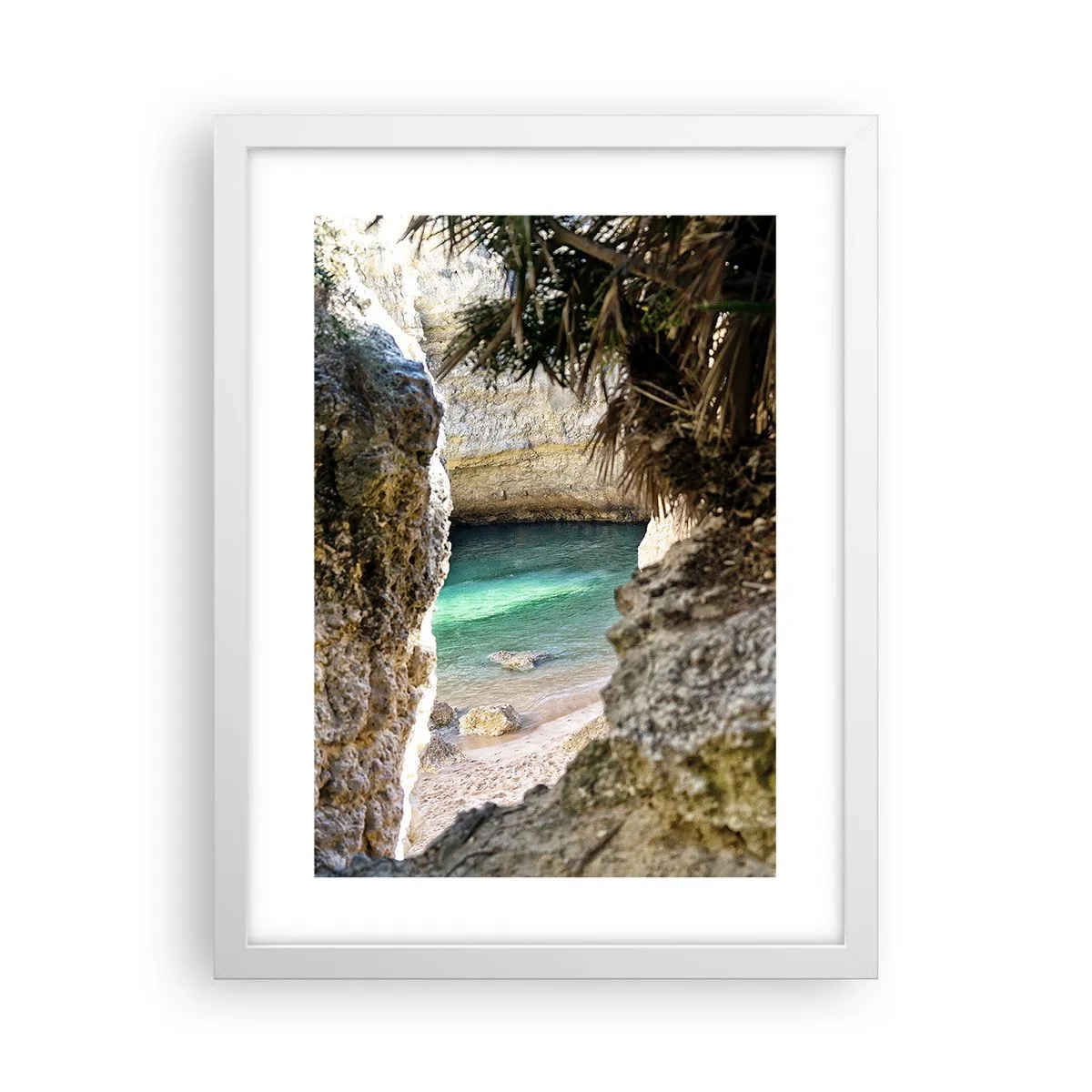 Poster în ramă albă - Golful turcoaz - 30x40 cm