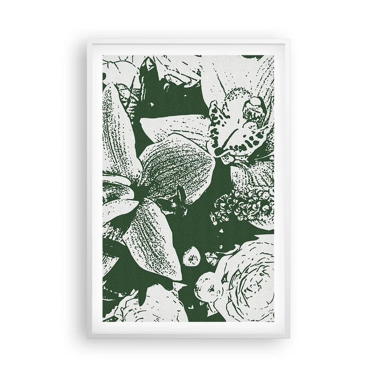 Poster în ramă albă - Buchet - o lume de verde - 61x91 cm