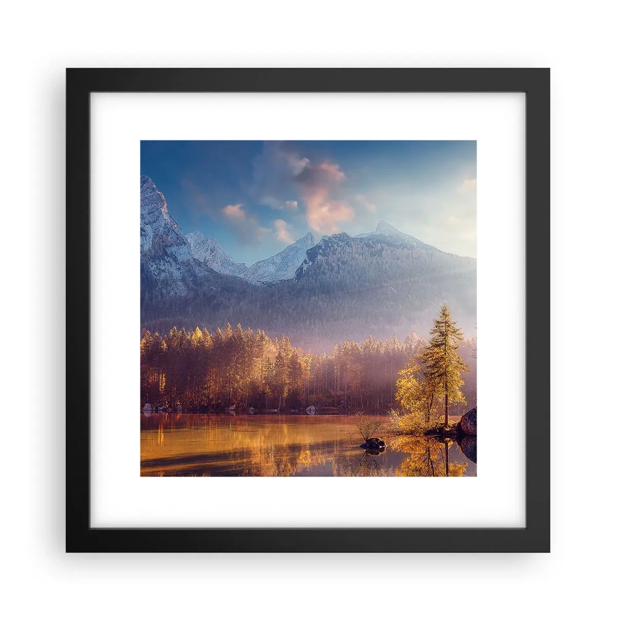 Poster în ramă neagră - La munte și la deal - 30x30 cm