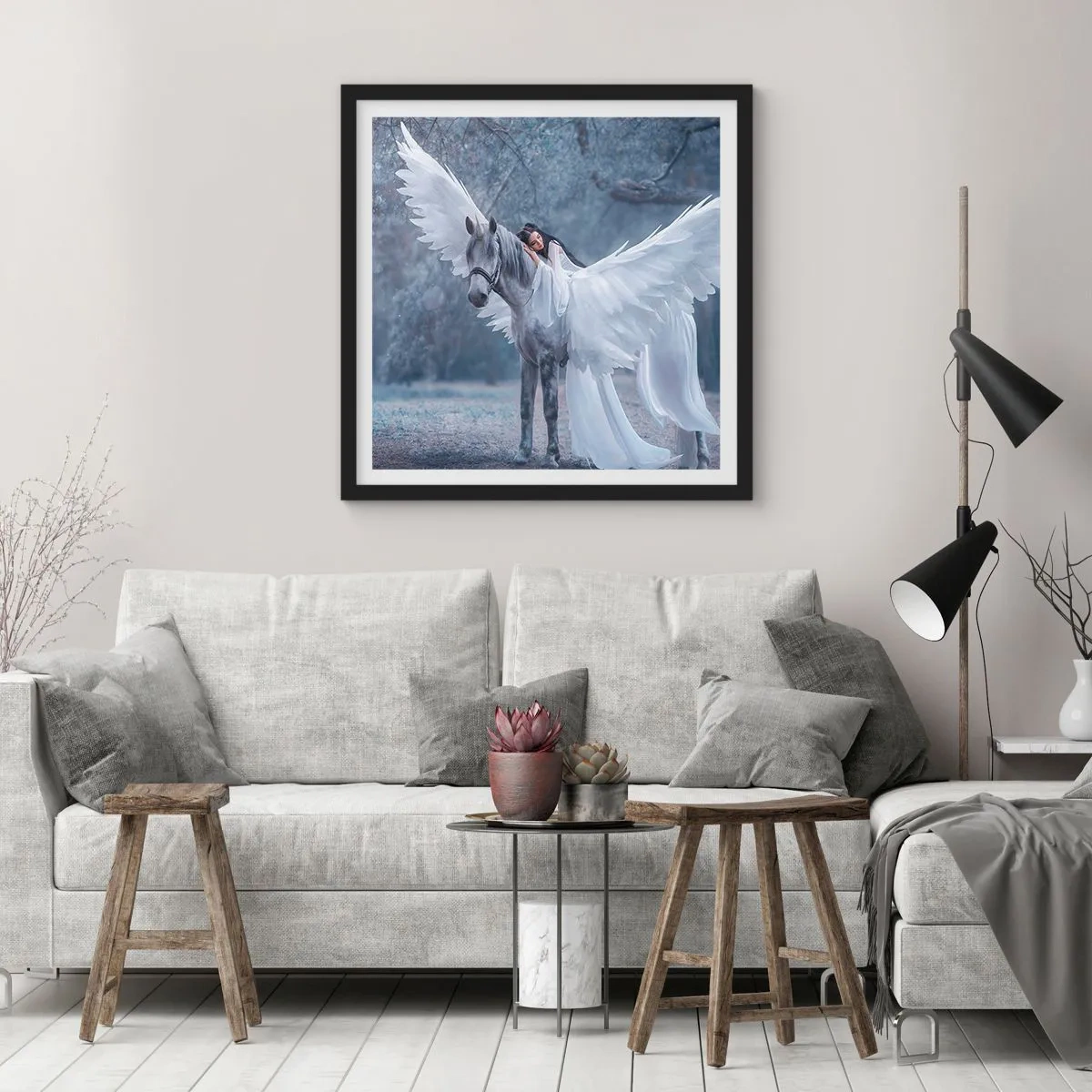 Poster în ramă neagră - Moment inspirat - 30x30 cm