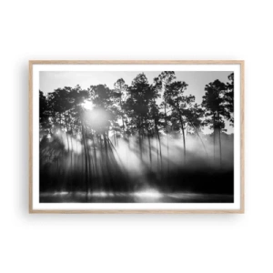 Poster în ramă de stejar deschis - Soare de neoprit - 100x70 cm