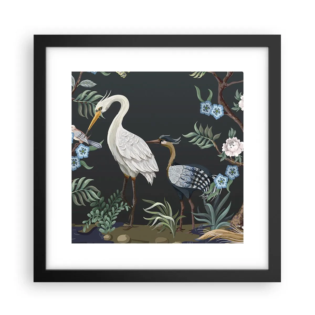 Poster în ramă neagră - Parada păsărilor - 30x30 cm