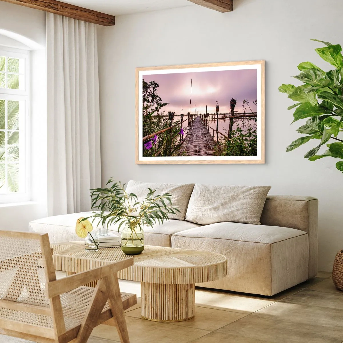 Poster în ramă de stejar deschis - Pacea și liniștea Asiei - 40x30 cm