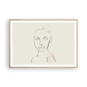 Poster în ramă de stejar deschis - Schiță de senzualitate - 100x70 cm