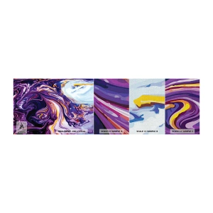 Mostră tapet Premium Canvas - Îndoirea spațiului în mov - Abstracția, Bucată, Model modern - 100x30 cm