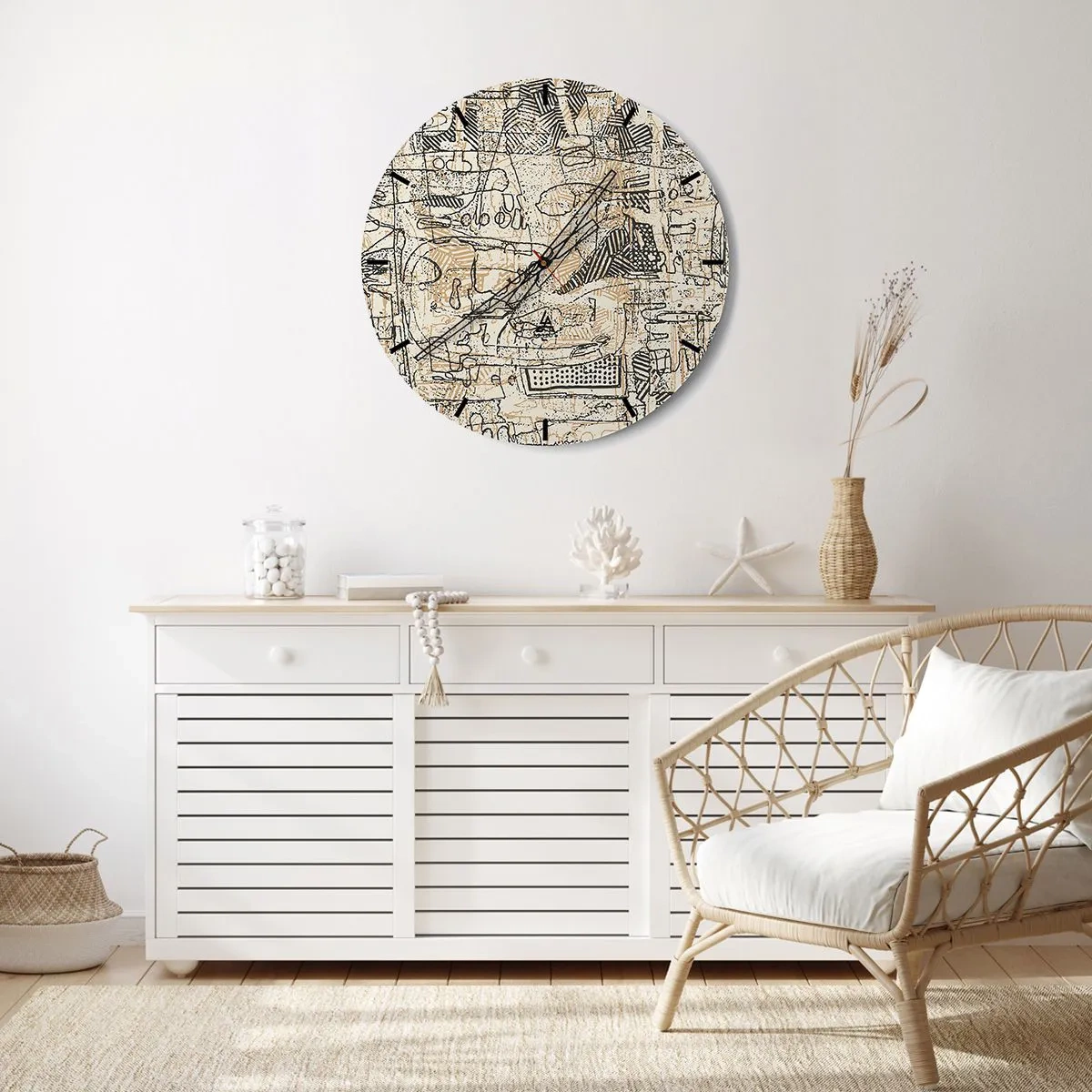 Ceas de perete - Ceas pe sticlă - Așteaptă să fie descifrat - 40x40 cm