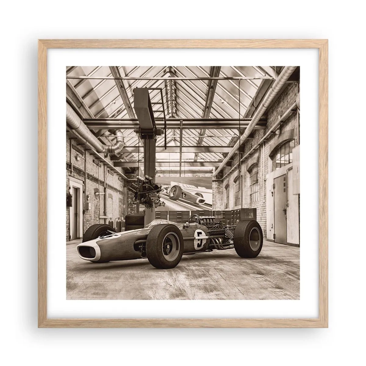 Poster în ramă de stejar deschis - Odihna învingătorului - 50x50 cm