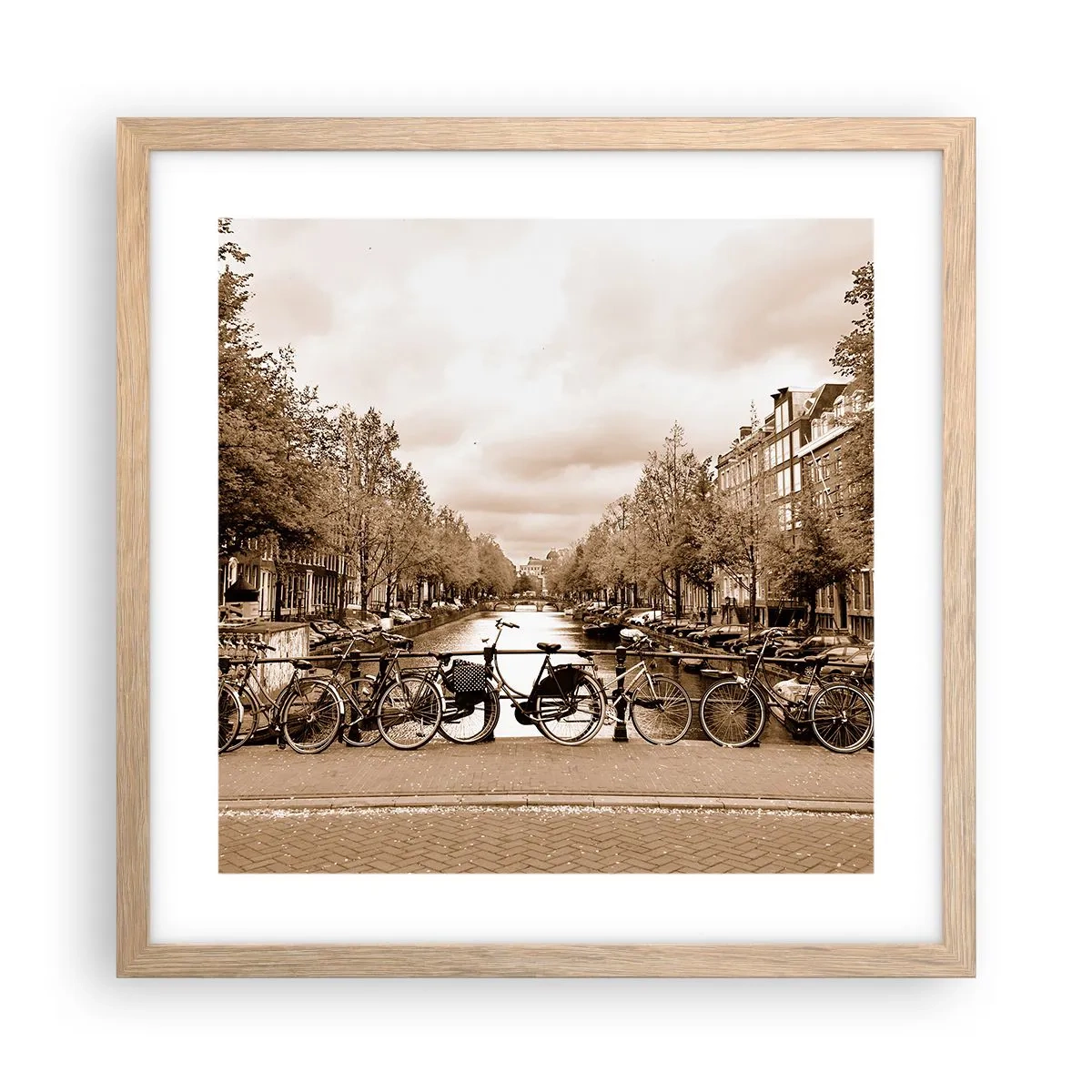 Poster în ramă de stejar deschis - Atmosfera olandeză - 40x40 cm