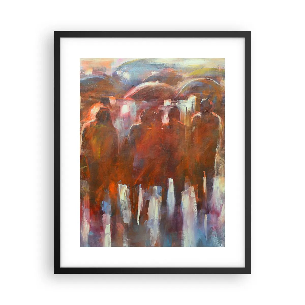 Poster în ramă neagră - Egali în ploaie și ceață - 40x50 cm