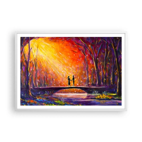 Poster în ramă albă - Și cerul îi iubește - 100x70 cm