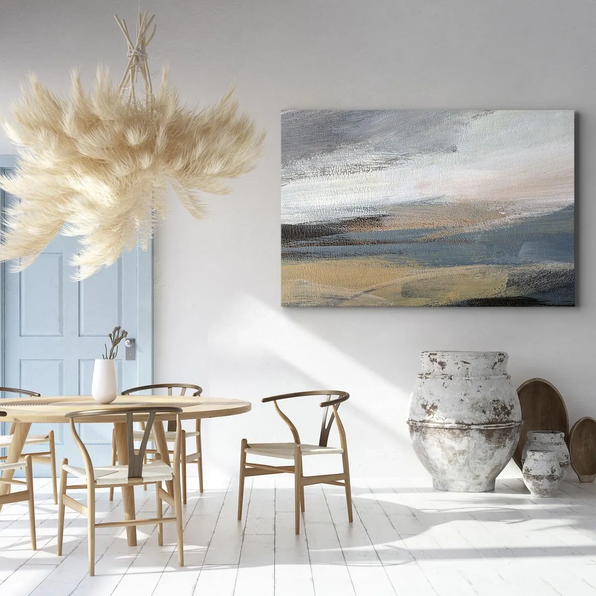 Tablou pe pânză - Abstracție: peisaj nordic - 100x70 cm