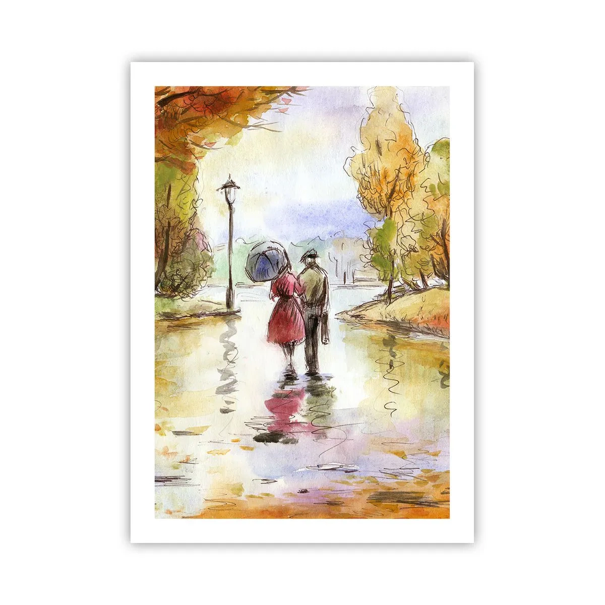 Poster - Toamnă romantică în parc - 50x70 cm