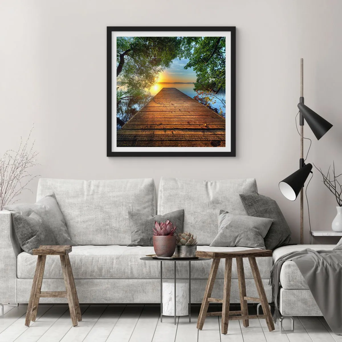 Poster în ramă neagră - Nu te grăbi, stai jos - 50x50 cm